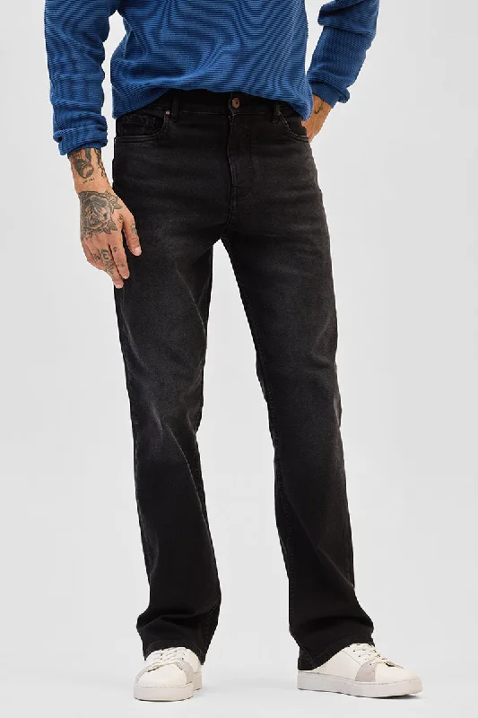 Charcoal Grey Straight Fit Jeans