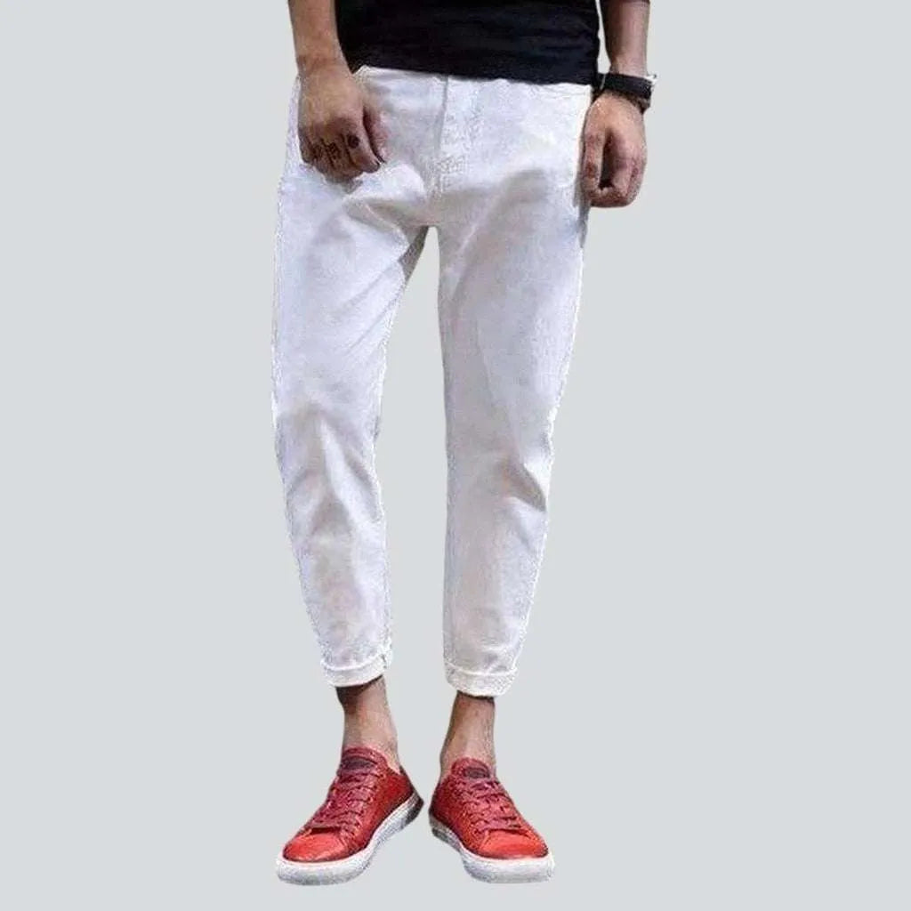 White loose fit men's jeans