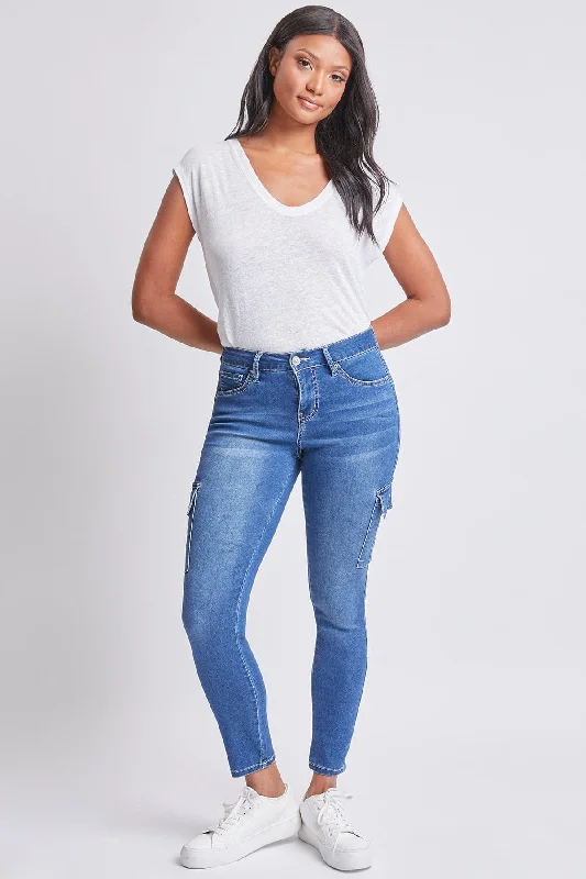 Women's Hyperdenim Mid Rise Skinny Cargo Jeans