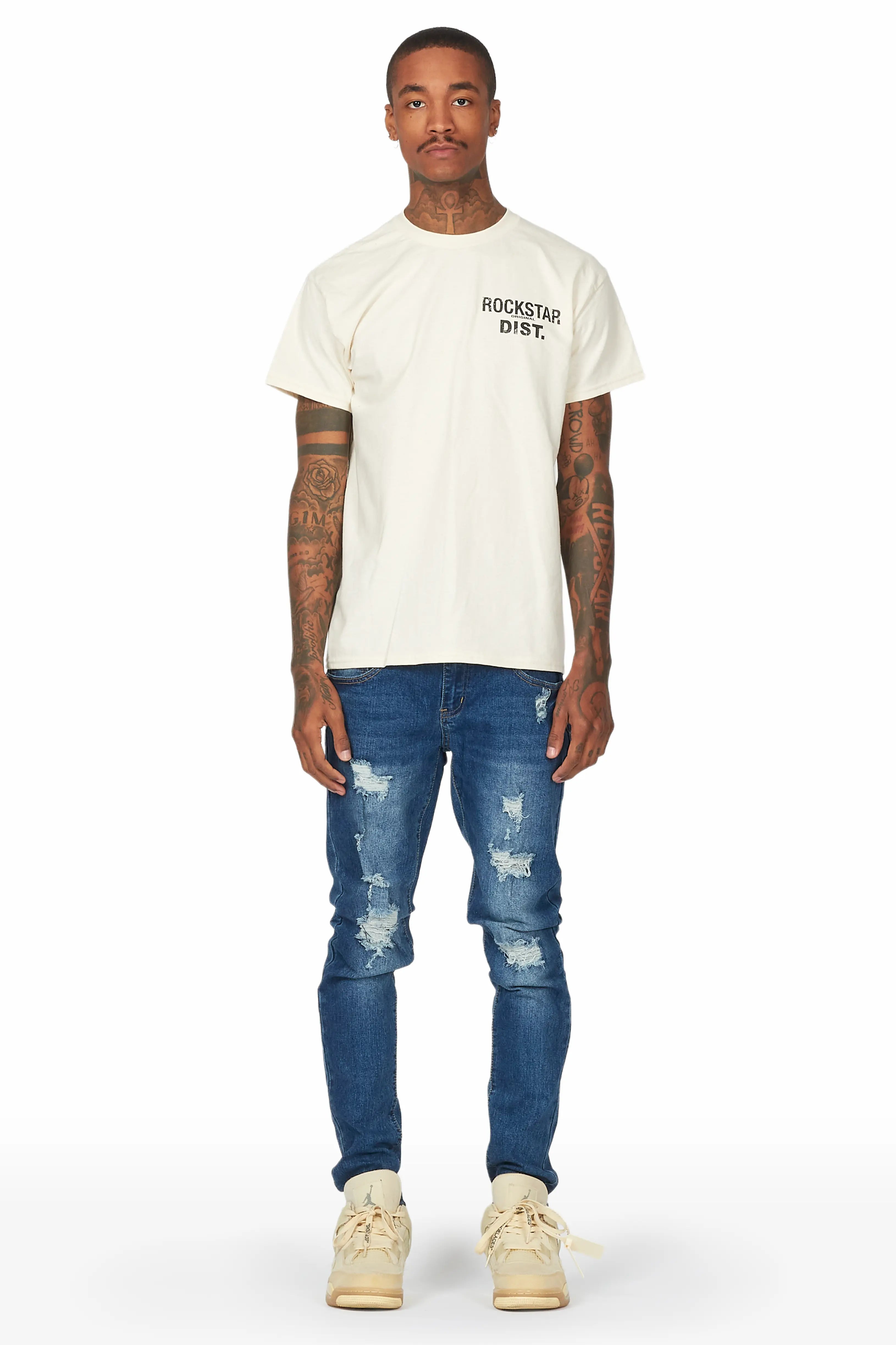 Lake Beige/Black T-Shirt/Slim Fit Jean Bundle