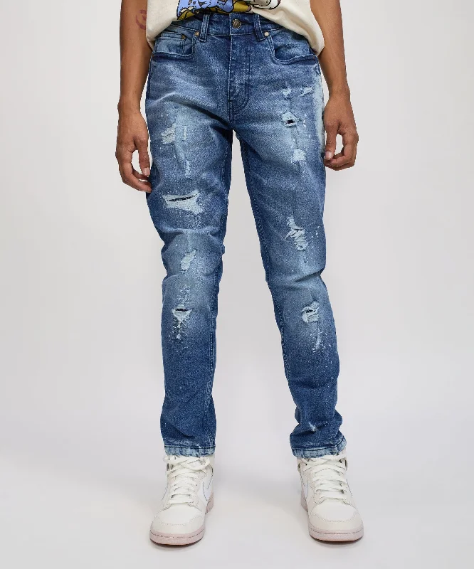 Catalina Ripped Detail Blue Denim Jeans