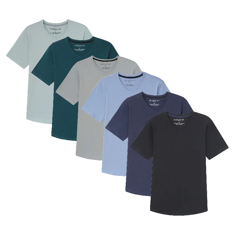 Organic V-Neck T-Shirt 6 Pack / Seaside