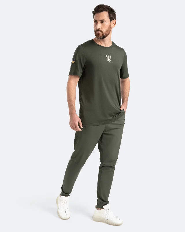 Khaki Green Matching Joggers & T-shirt Set