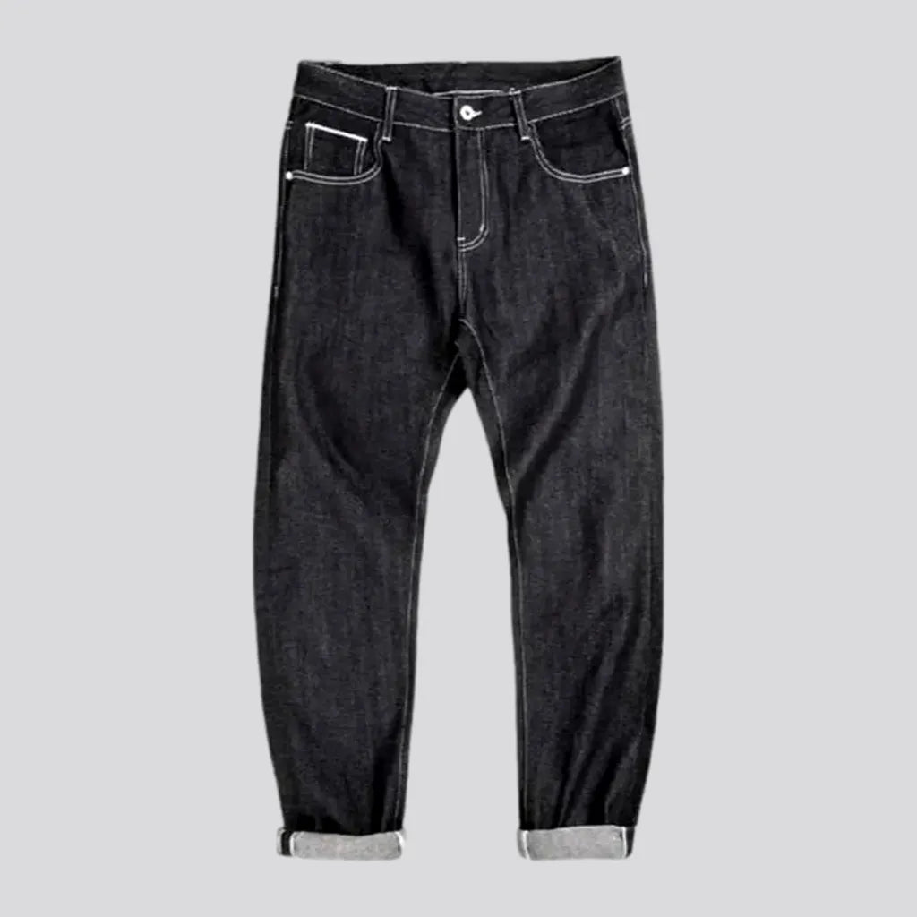 Mid rise loose style men's jeans