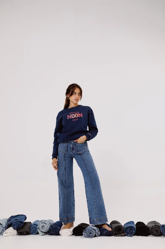 JEANS CULOTTE BASIC COSTURAS DENIM