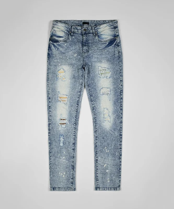 Logan Light Washed Ripped Detail Denim Jeans