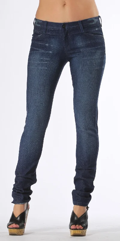 Distressed Blue Skinny Jeans