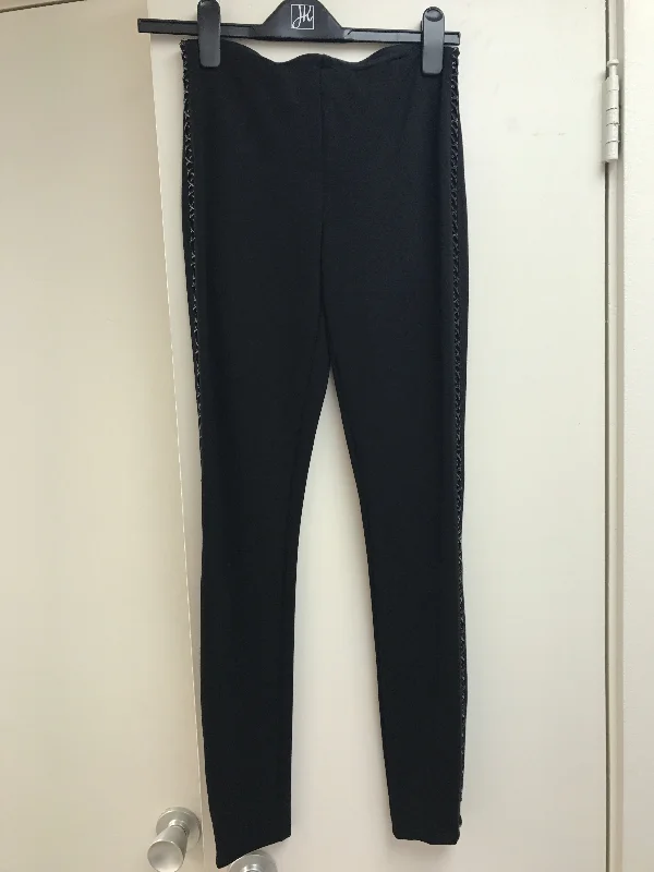 Joseph Ribkoff Black Pants With Leather On Side