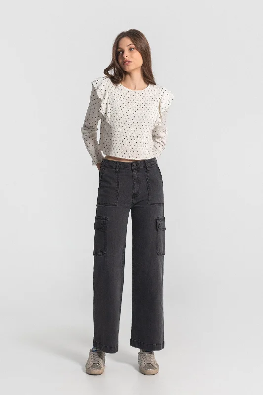 JEANS CULOTTE CARGO DENIM