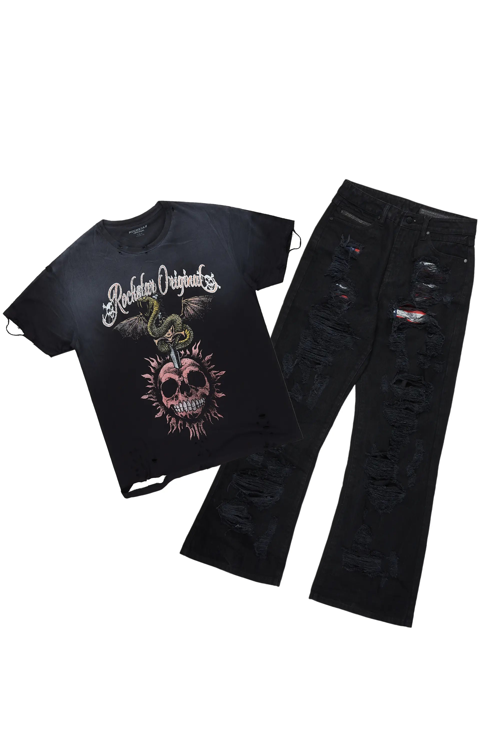 Banjo Black T-Shirt & Mical Baggy Jean Bundle