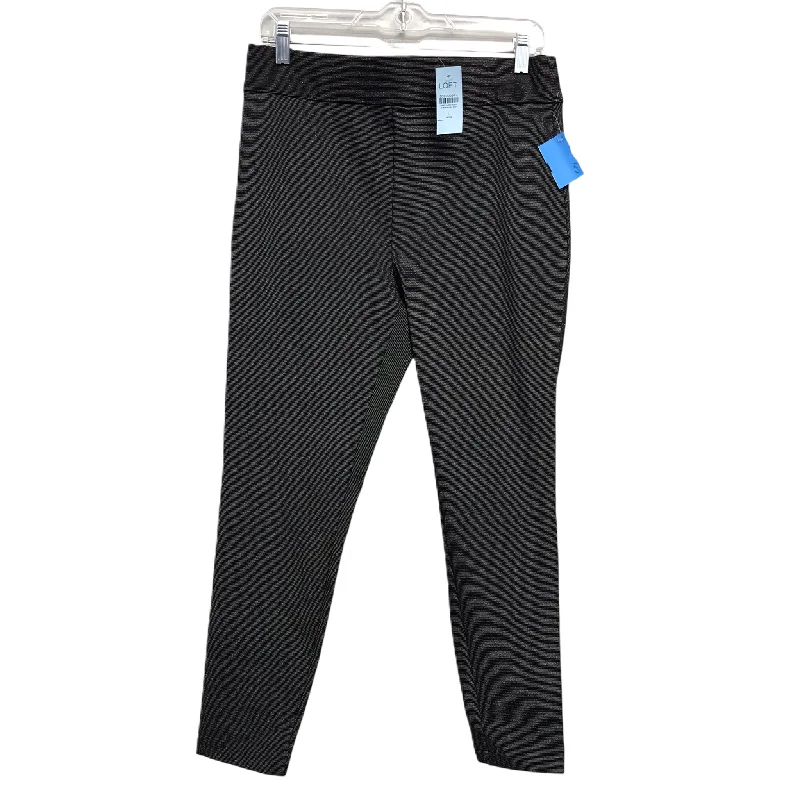 Pants Cropped By Loft In Black & Silver, Size: 12