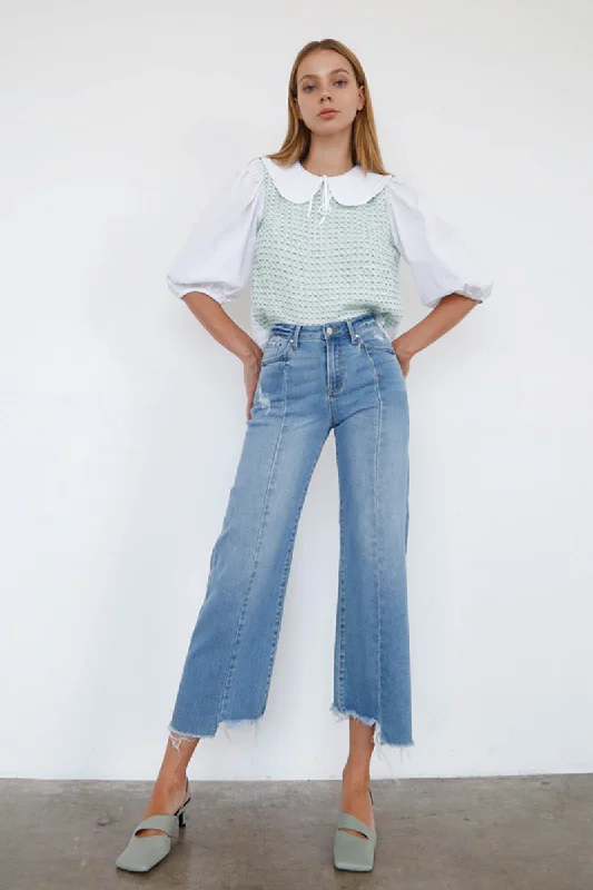 High Rise Wide Leg Angle Jeans