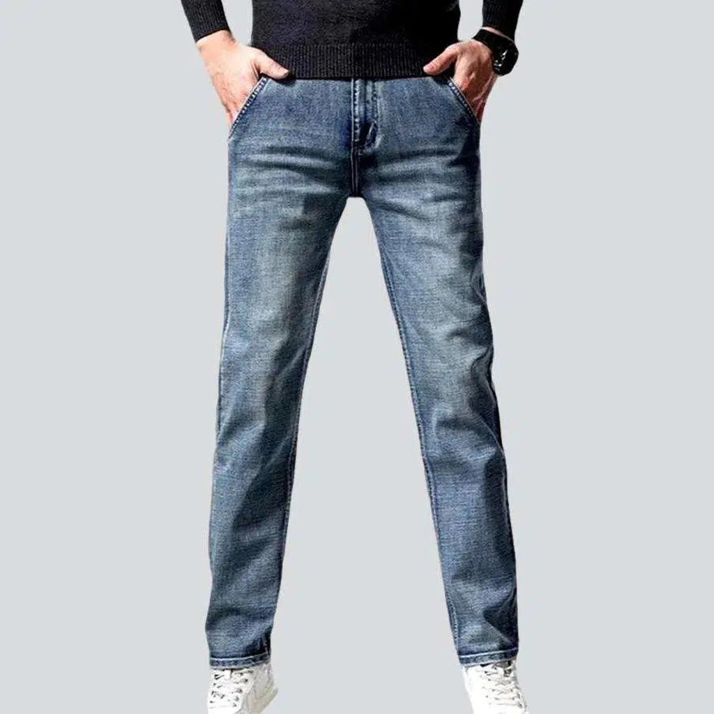 Stonewashed men's sanded jeans