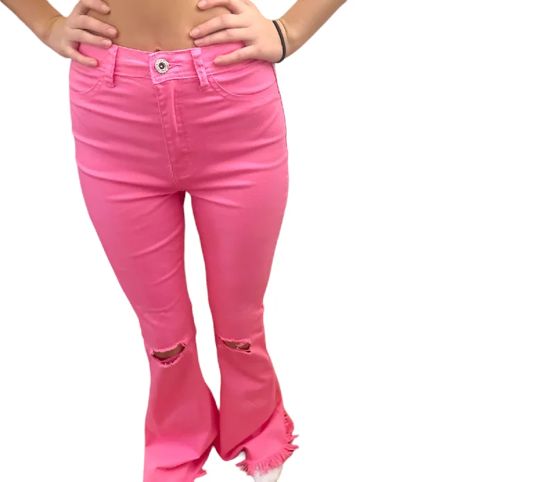 Fringe Frenzy Hot Pink Jeans