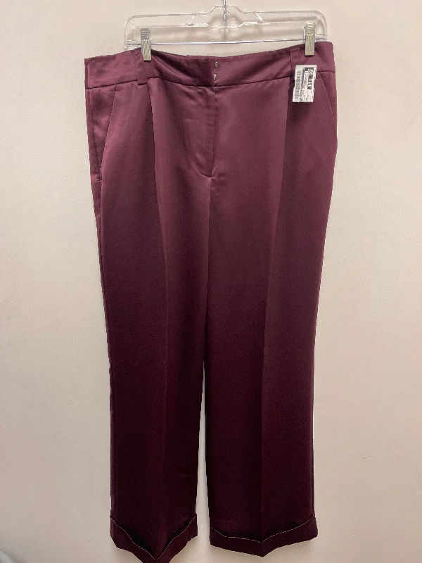 Pants Wide Leg By Jennifer Lopez In Purple, Size: 14