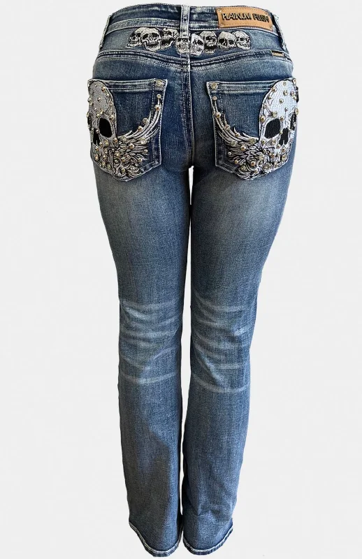 Tribe Of Skulls Rhinestone Embellished Jeans