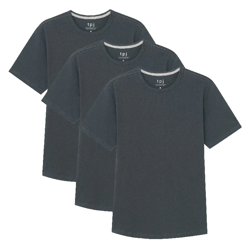 Organic Crew Neck T-Shirt 3 Pack / Steel