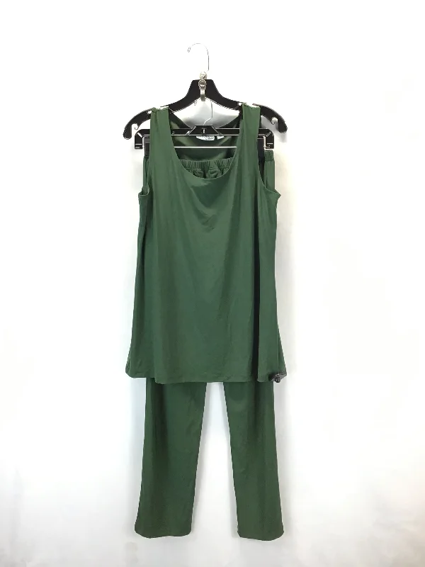 Pants Set 2pc By Susan Graver In Green, Size: M