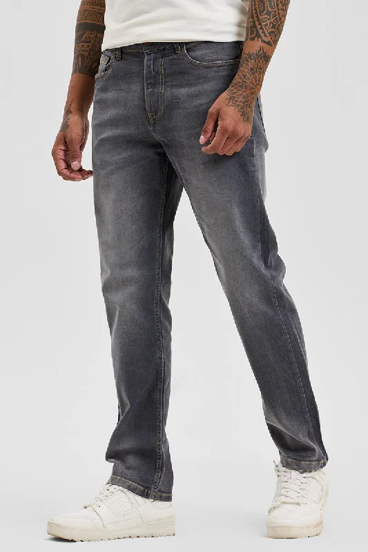 Grey Regular Fit Jeans