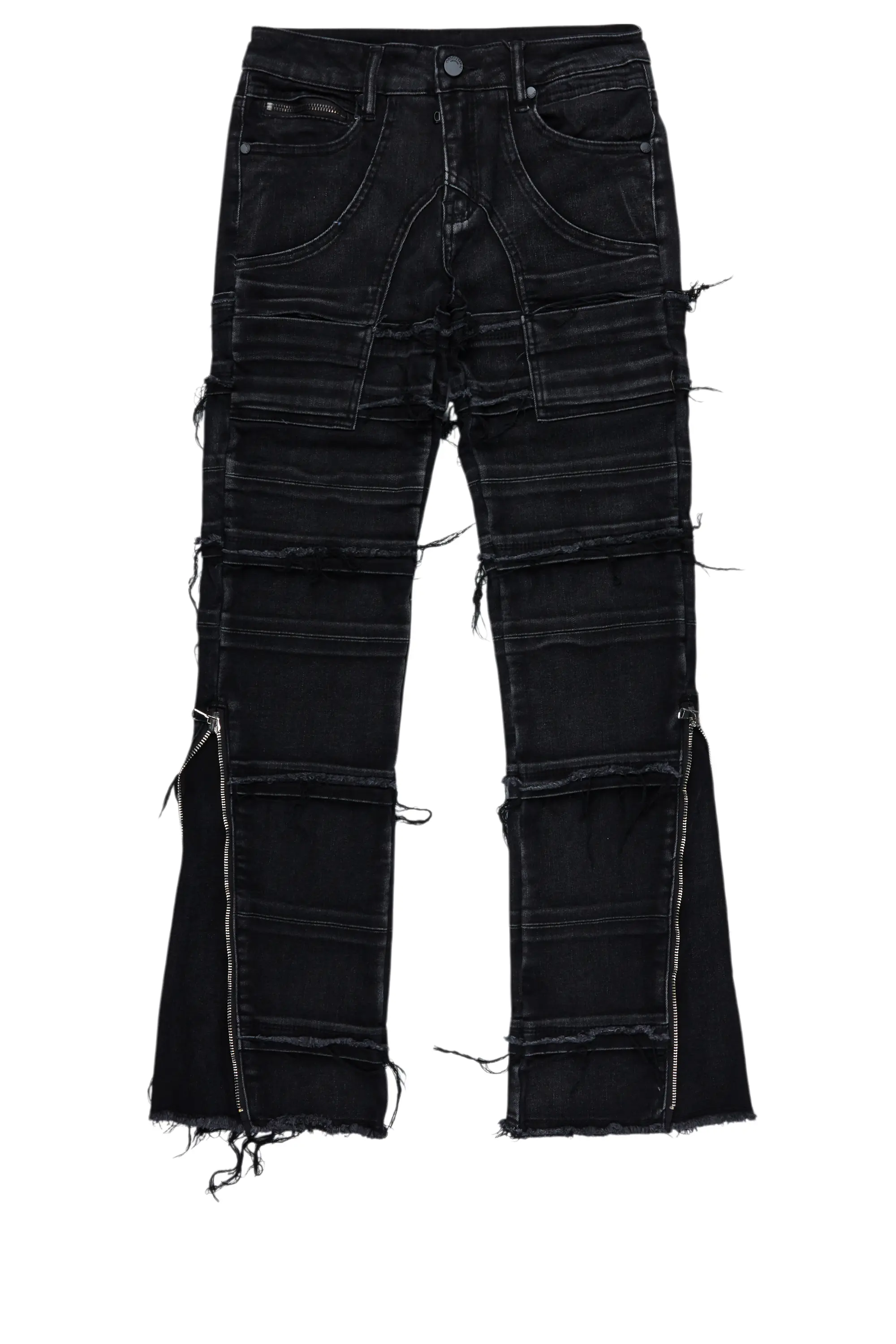 Boys Horado Dark Grey Stacked Flare Jeans