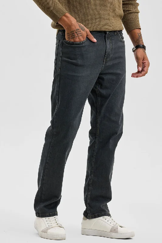 Charcoal Grey Regular Fit Jeans