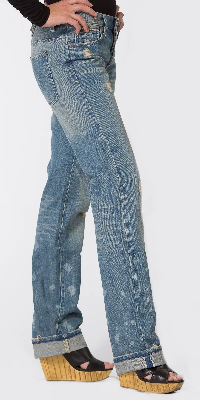 Women's Distressed Boyfriend Jeans