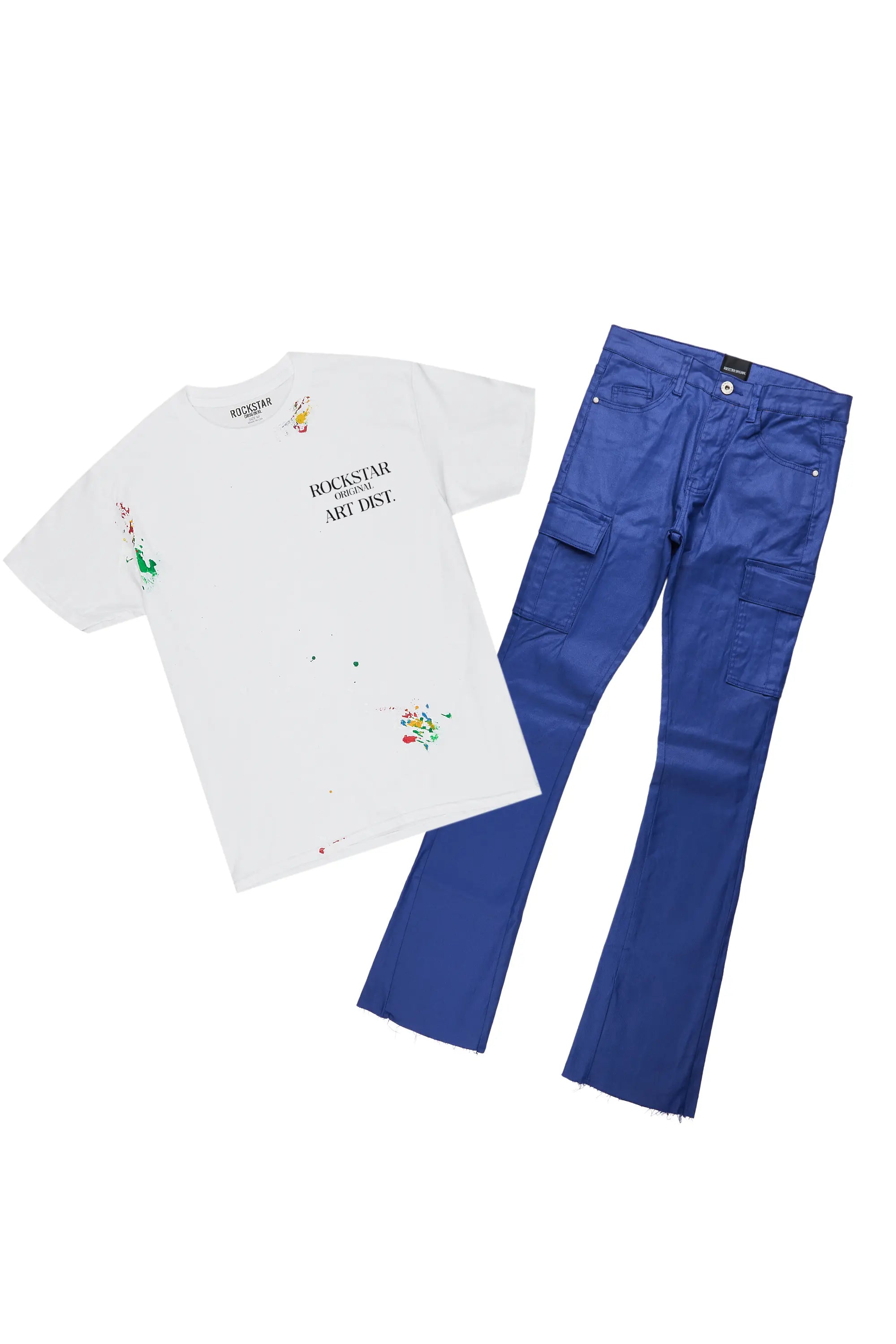 Palmer White T-Shirt & Jorge Waxed Jean Bundle