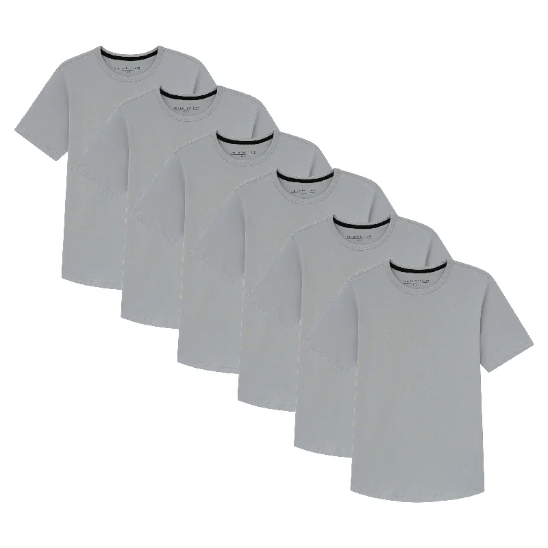 Organic Crew Neck T-Shirt 6 Pack / Light Grey