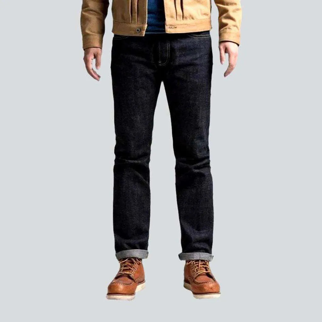 Slim dark wash men's selvedge jeans