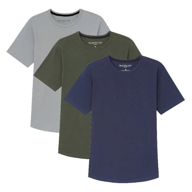 Organic Crew Neck T-Shirt 3 Pack / Dusk to Downtown