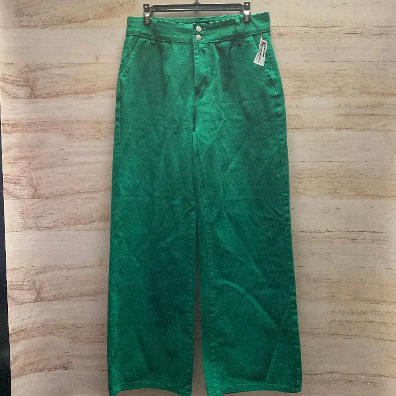 Pants Wide Leg By Shein In Green, Size: 8