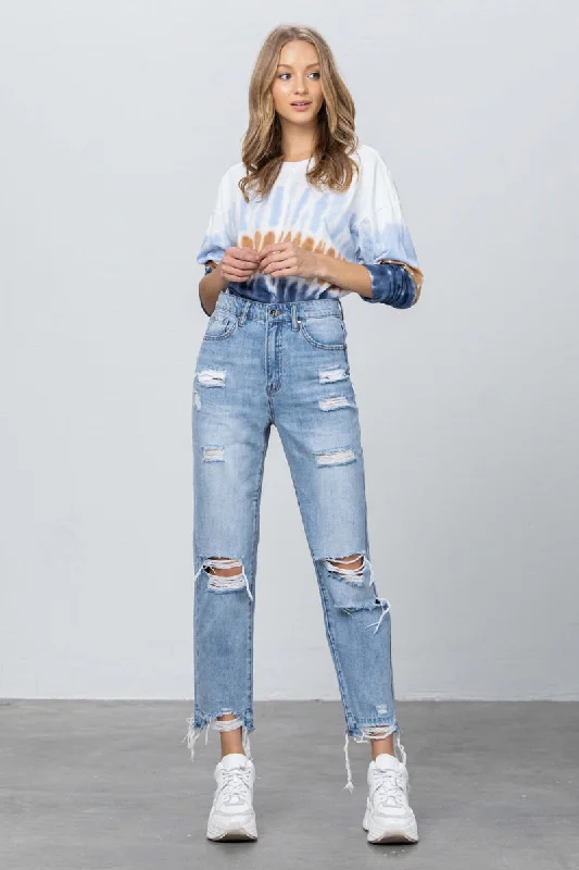 Love Dept Distressed Girlfriend Jeans