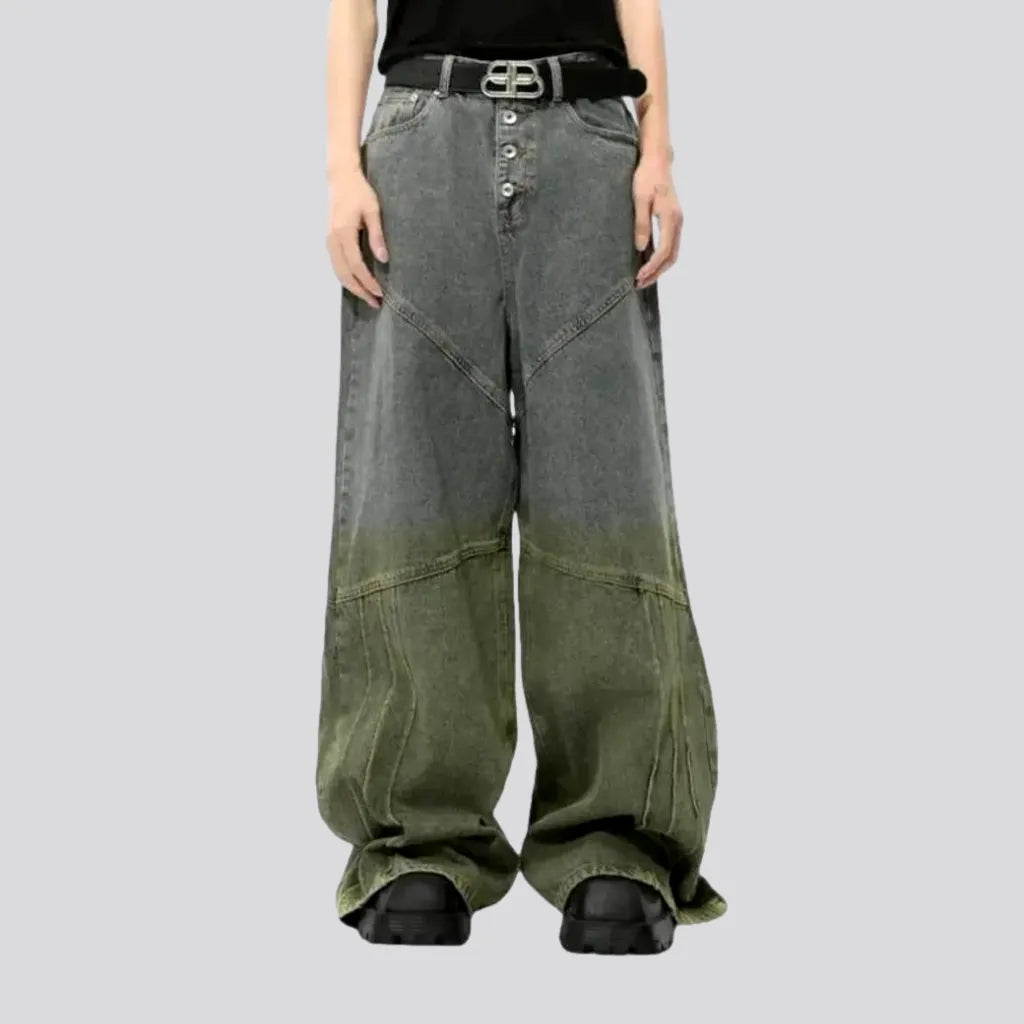 Baggy fit fashion dip men's jeans