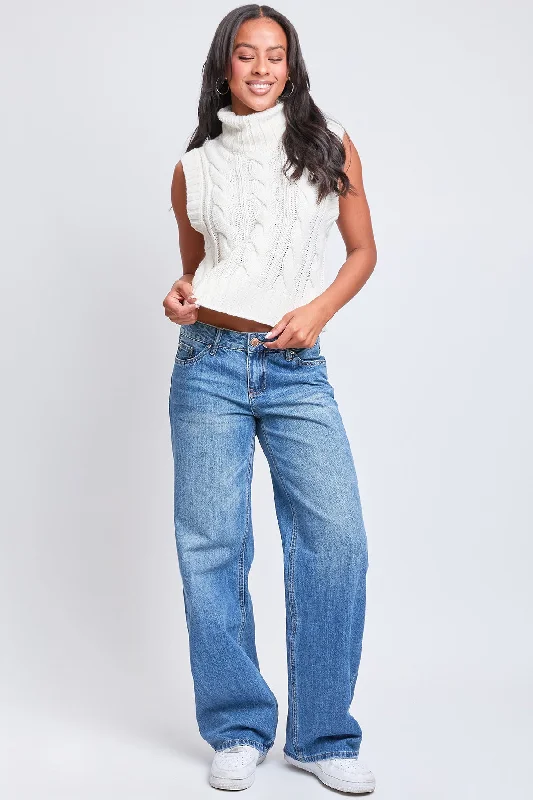 Women's Low Rise Wide Leg Rigid Jeans