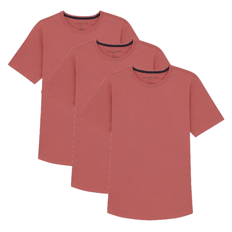 Organic Crew Neck T-Shirt 3 Pack / Nantucket Red