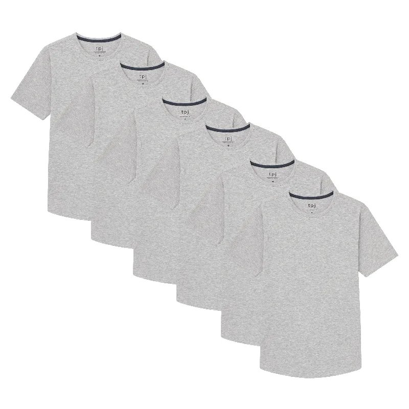 Organic Crew Neck T-Shirt 6 Pack / Heather Grey