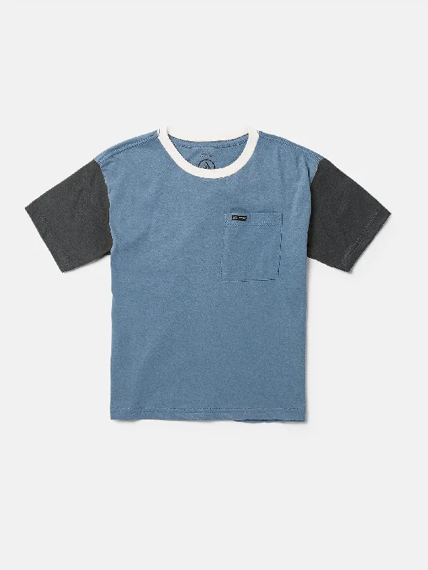 Little Boys Overgrown Short Sleeve Shirt - Stone Blue