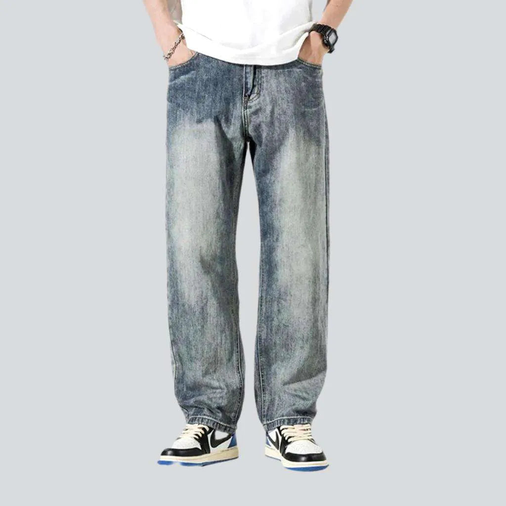 Whiskered sanded jeans
 for men