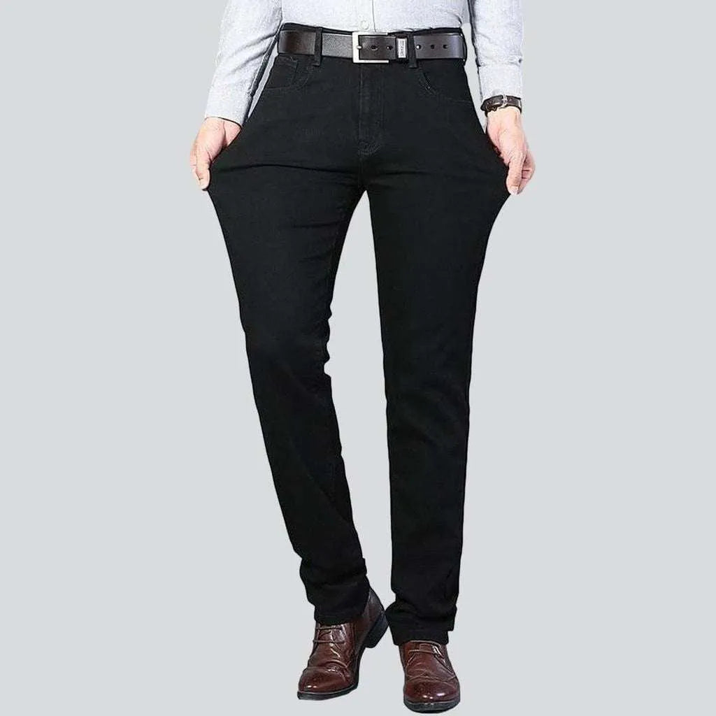 Black regular men's jeans