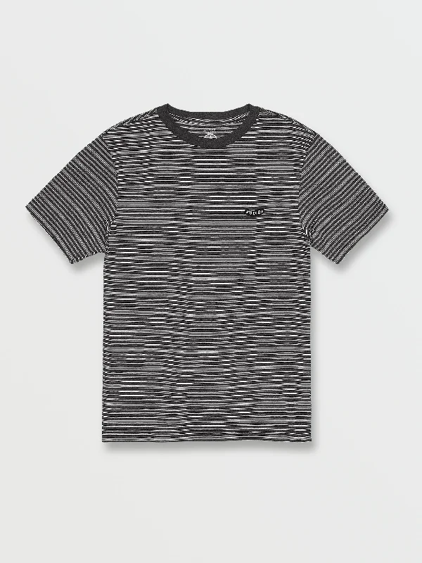 Static Stripe Crew Short Sleeve Shirt - Black