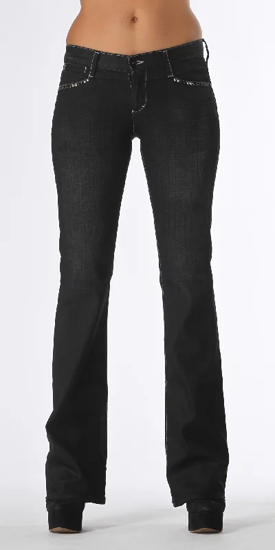 Beaded Black Bootcut Jeans