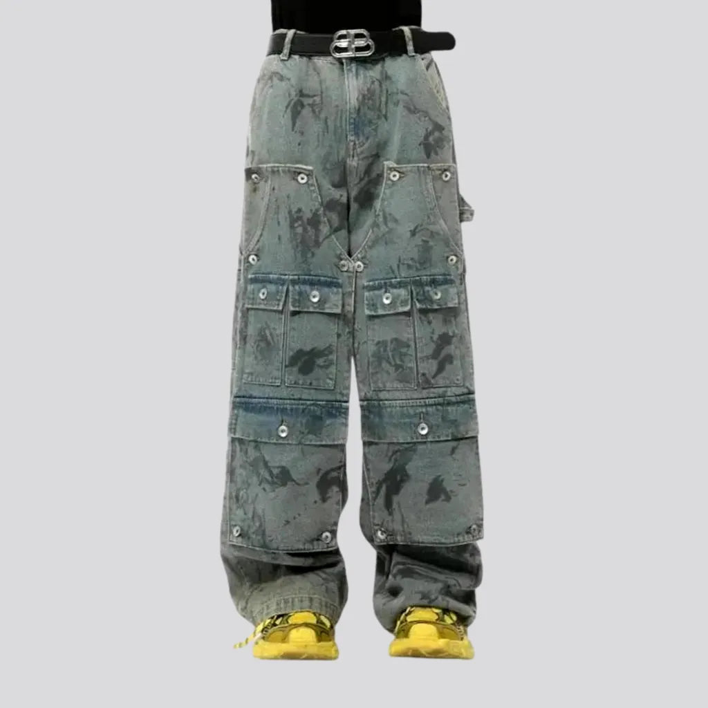 Mid rise retro baggy men's jeans