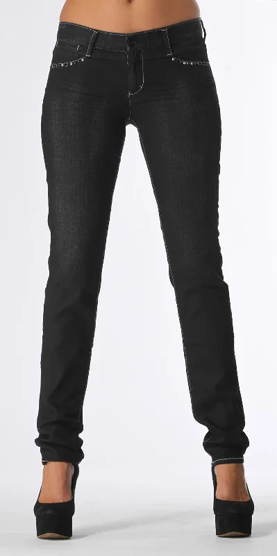 Beaded Black Skinny Jeans