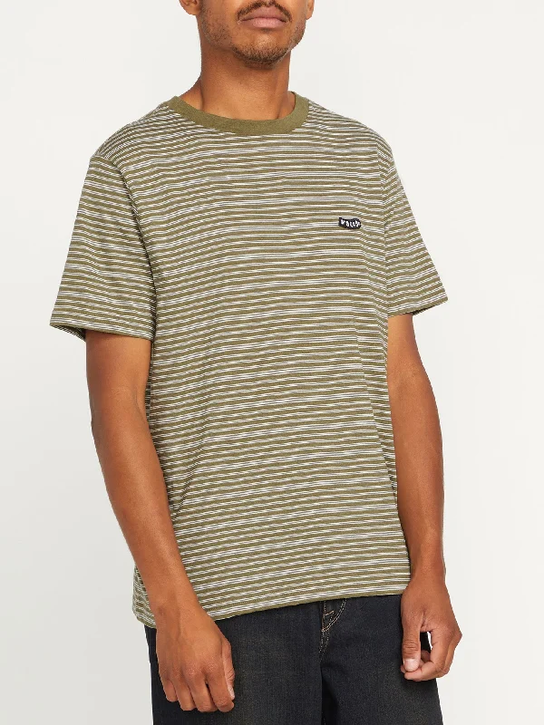 Static Stripe Crew Short Sleeve Shirt - Old Mill