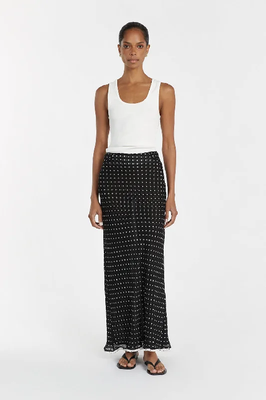 WINONA BLACK SPOT MIDI SKIRT