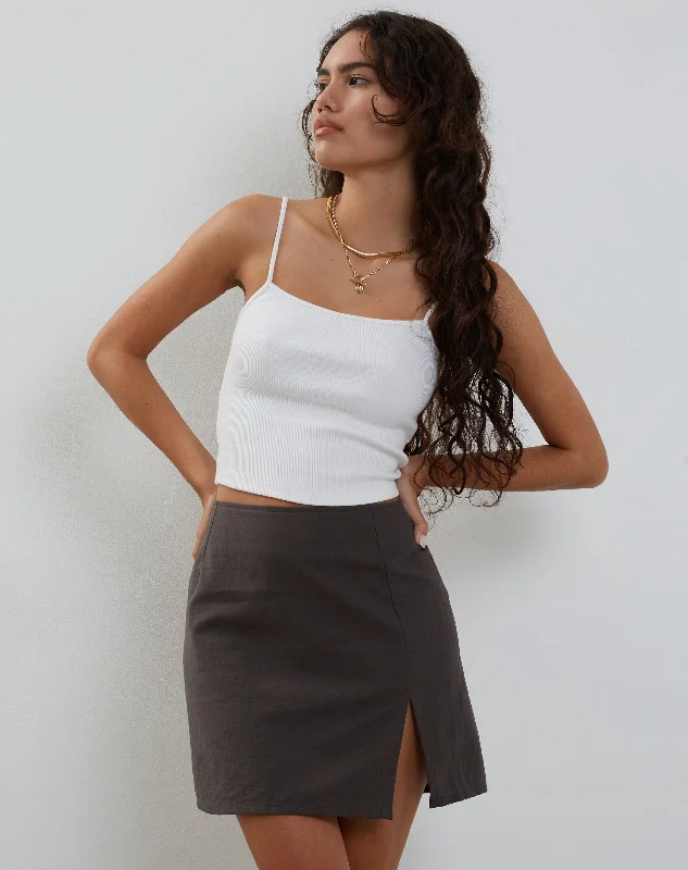 Sheny Mini Skirt in Charcoal Grey