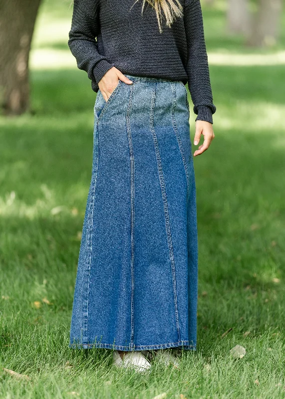 Holly Paneled Denim Maxi Skirt - FINAL SALE