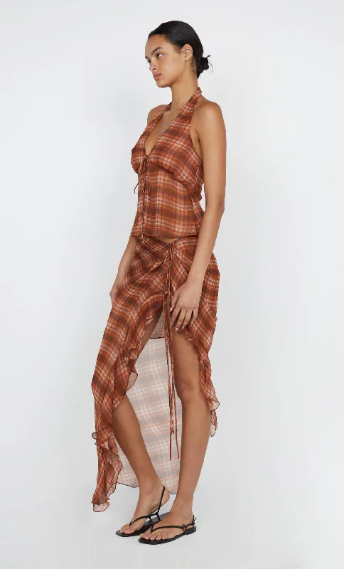 DEVI SARONG SKIRT - DESERT CHECK