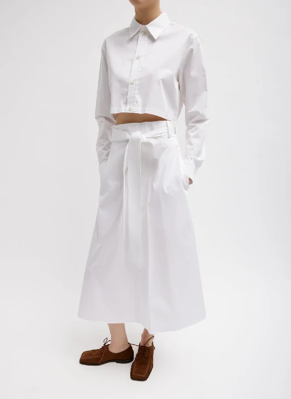 Eco Poplin Back Wrap Skirt