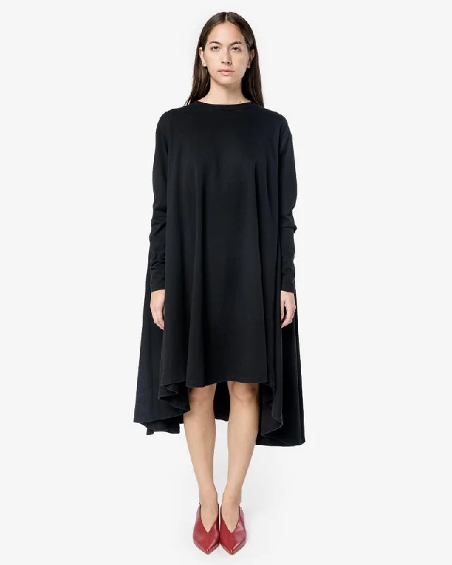 Long Oversized Sweatshirt Dress in Black